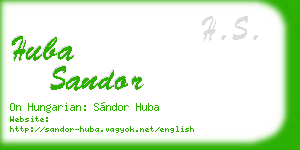 huba sandor business card
