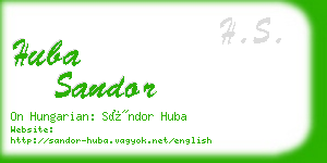 huba sandor business card